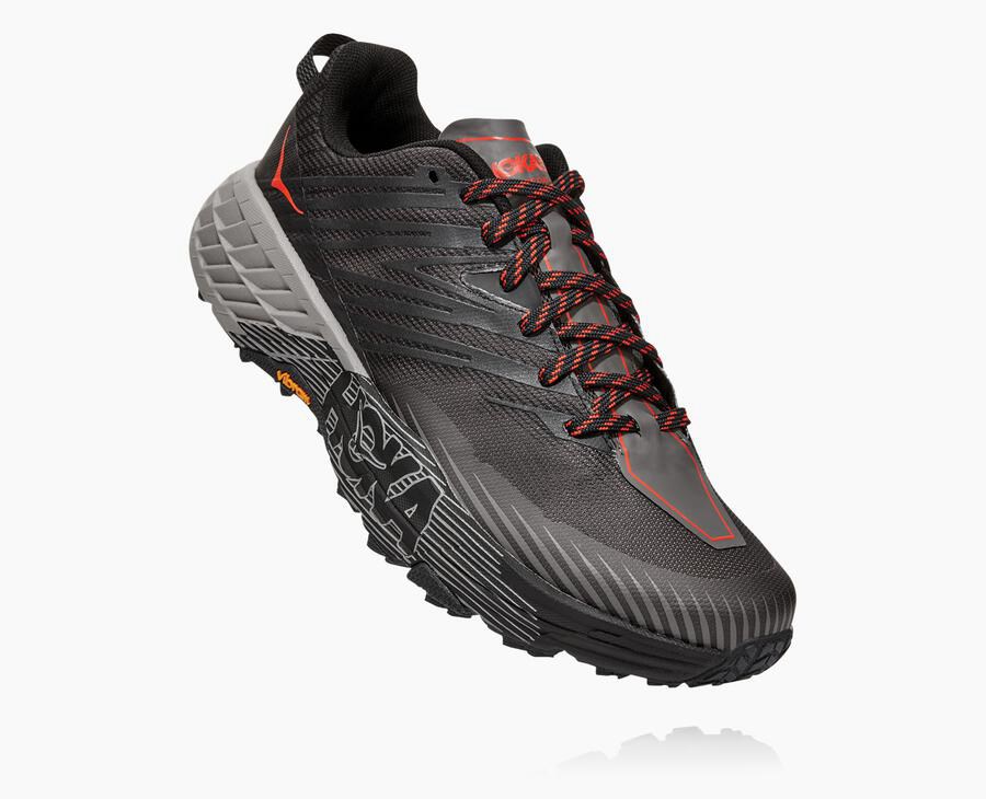 Tenis Hoka One One Trail Hombre Negros - Speedgoat 4 - UZKW24681